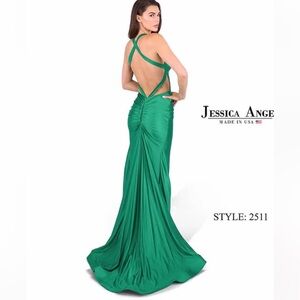 Jessica Ange Forest Green Prom Dress